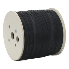 Carrete de 2 Kilómetros de Fibra Óptica Drop Plana, Interior/Exterior G.657A2 Monomodo de 1 Hilo (Unifibra), Dieléctrica, Forro Negro, Compatible con Conectores FASC, FASCUP, FASCLC