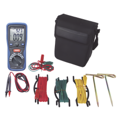 KIT de Medidor de Resistencia a Tierra Digital ( Terrómetro ), a 3 hilos  CAT III / 1000 V.