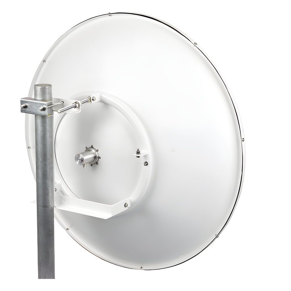 1 Antena Direccional de alto rendimiento / diámetro  de 60 cm / 5.9-7.2 GHz / Ganancia 30 dBi / SLANT de 45 ° y 90 ° / Ideal para 30 km / Conector N-Hembra / Montaje  y jumpers incluidos.
