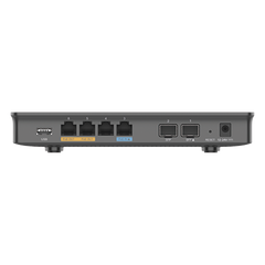 Router Gigabit VPN / Balanceador de cargas / 30,000 sesiones NAT /  4 puertos 10/100/1000 Mbps + 2 puertos SFP (WAN/LAN) / 1 puerto entrada PoE(af/at) / 2 puertos salida PoE (af/at) / Compatible con GWN Cloud.