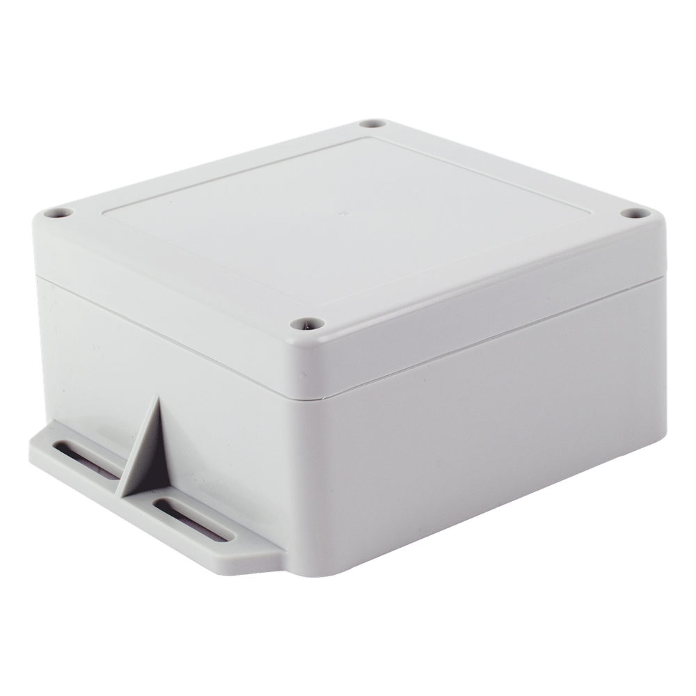 Gabinete Plástico Gris para Exterior (IP65) de 120 x 120 x 60 mm Cierre por Tornillos.