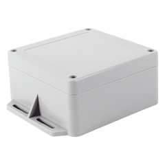 Gabinete Plástico Gris para Exterior (IP65) de 120 x 120 x 60 mm Cierre por Tornillos.
