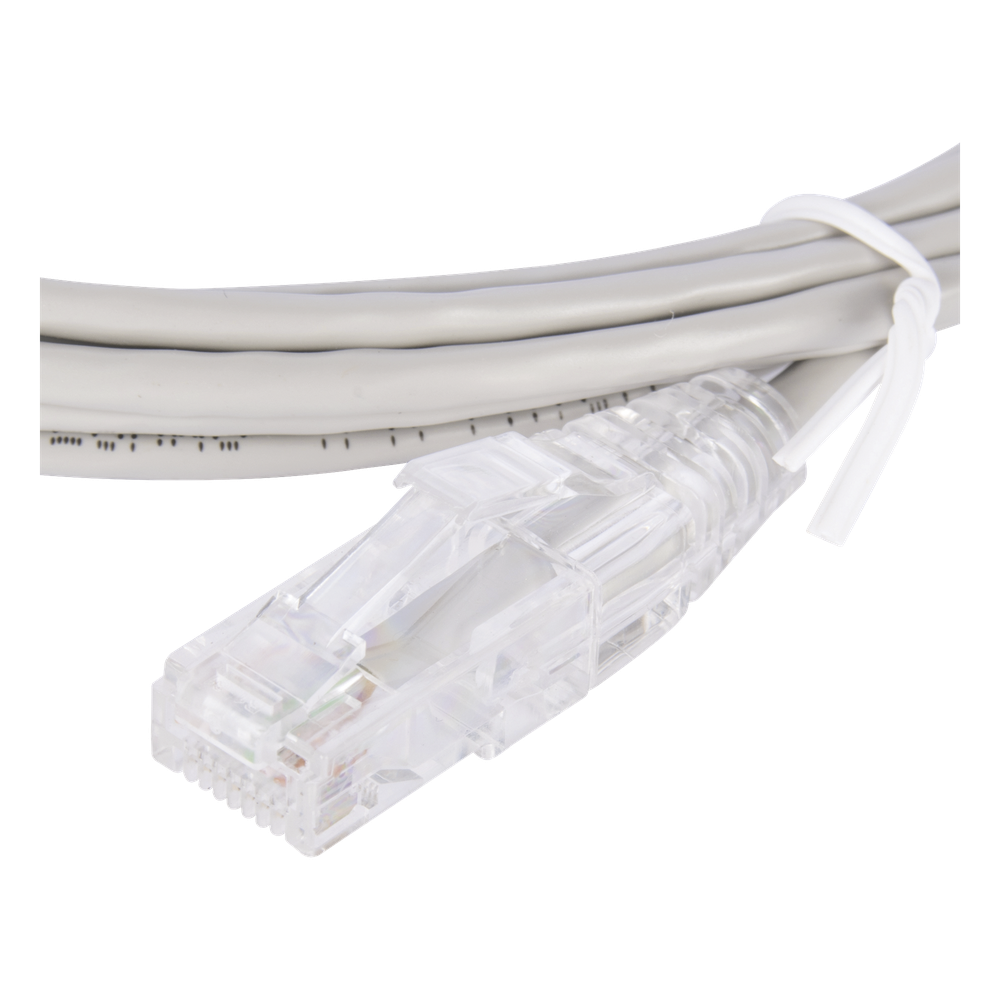 Cable de Parcheo Slim UTP Cat6 - 2 Metros (6.56 Pies) Gris Diámetro Reducido (28 AWG)