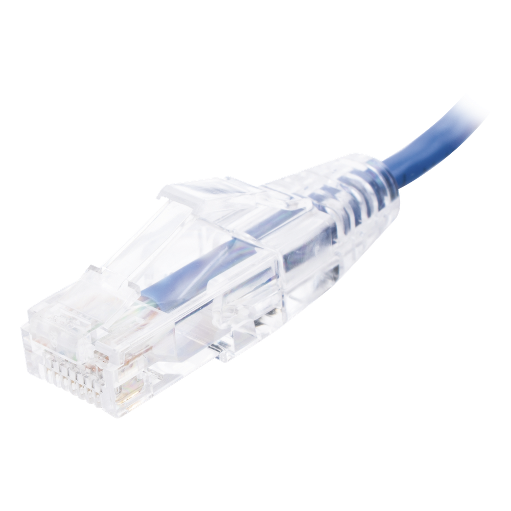 Cable de Parcheo Slim UTP Cat6 - 30 cm (11.81 Pulgadas) Azul Diámetro Reducido (28 AWG)