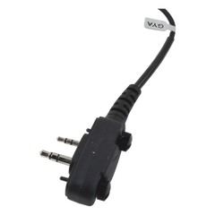 Micrófono de solapa con gancho suave para la oreja y fibra trenzada para puerto de accesorios Icom de 2 pines con tornillos