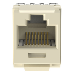 Conector Jack Estilo 110 (de Impacto), Tipo Keystone, Categoría 6, de 8 Posiciones y 8 Cables, Color Marfil