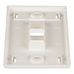 Placa de Pared Vertical, Salida Para 2 Puertos Keystone, Con Espacios Para Etiquetas, Color Blanco Mate