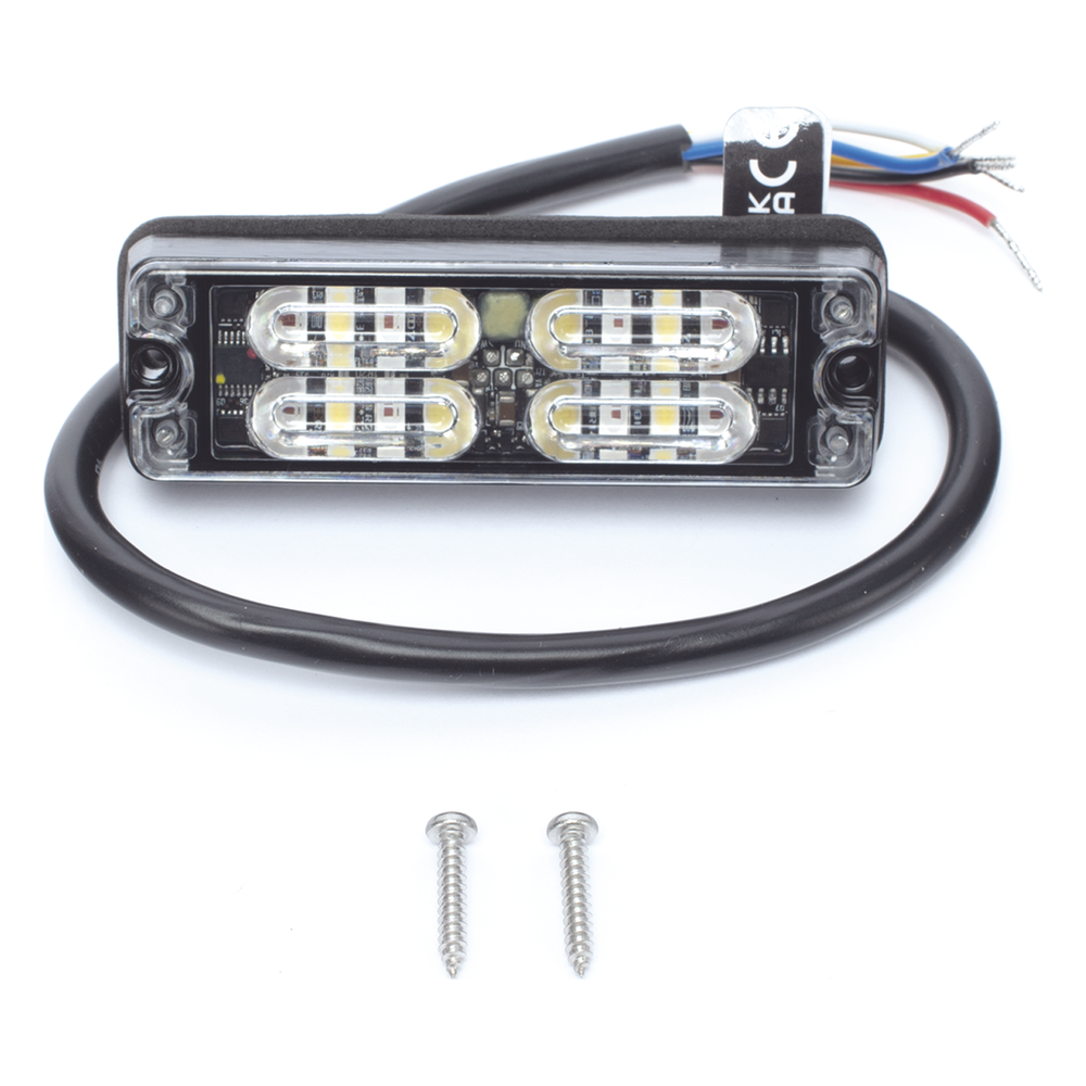 Luz Auxiliar de 16 LED, Rojo/Blanco, Lente Transparente