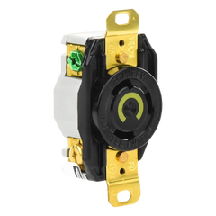 Receptáculo de Media Vuelta Industrial 30 A 125 V CA 2 Polos 3 Hilos (Nema L5-30R) Color Negro