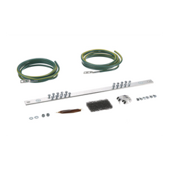 Kit de Puesta a Tierra con dos Jumpers 6 AWG y Barra de Conexiones de 20 Orificios, para Rack de 19in