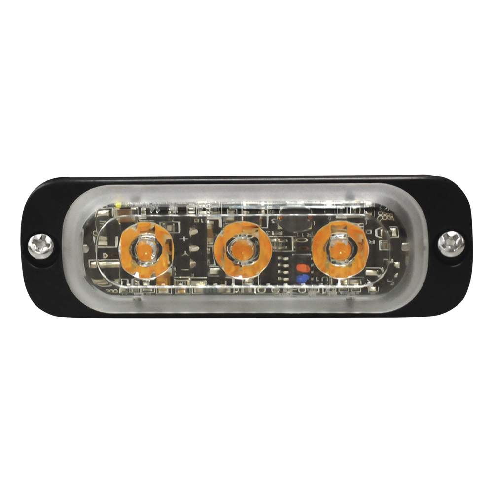 Luz Auxiliar de 3 LED, Rojo, Lente Transparente, SAE