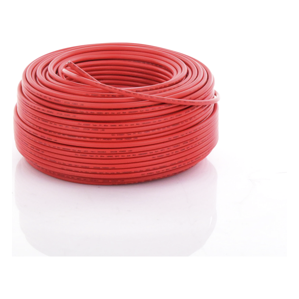 Cable Fotovoltaico Rojo / 6mm² (10AWG) / Material COBRE / 2000V / Rollo de 100 m