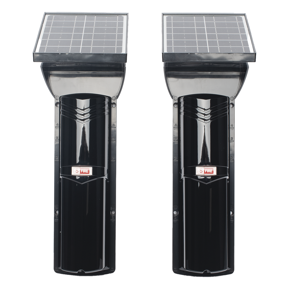 Detector Fotoeléctrico Solar de 3 Rayos / 100 m Exterior / 4 Frecuencias / Batería de Litio 4,000 mAh / Sincronización Digital