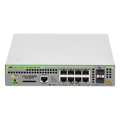 Switch PoE+ Administrable CentreCOM GS970M, Capa 3 de 8 Puertos 10/100/1000 Mbps + 2 SFP Gigabit, 124 W