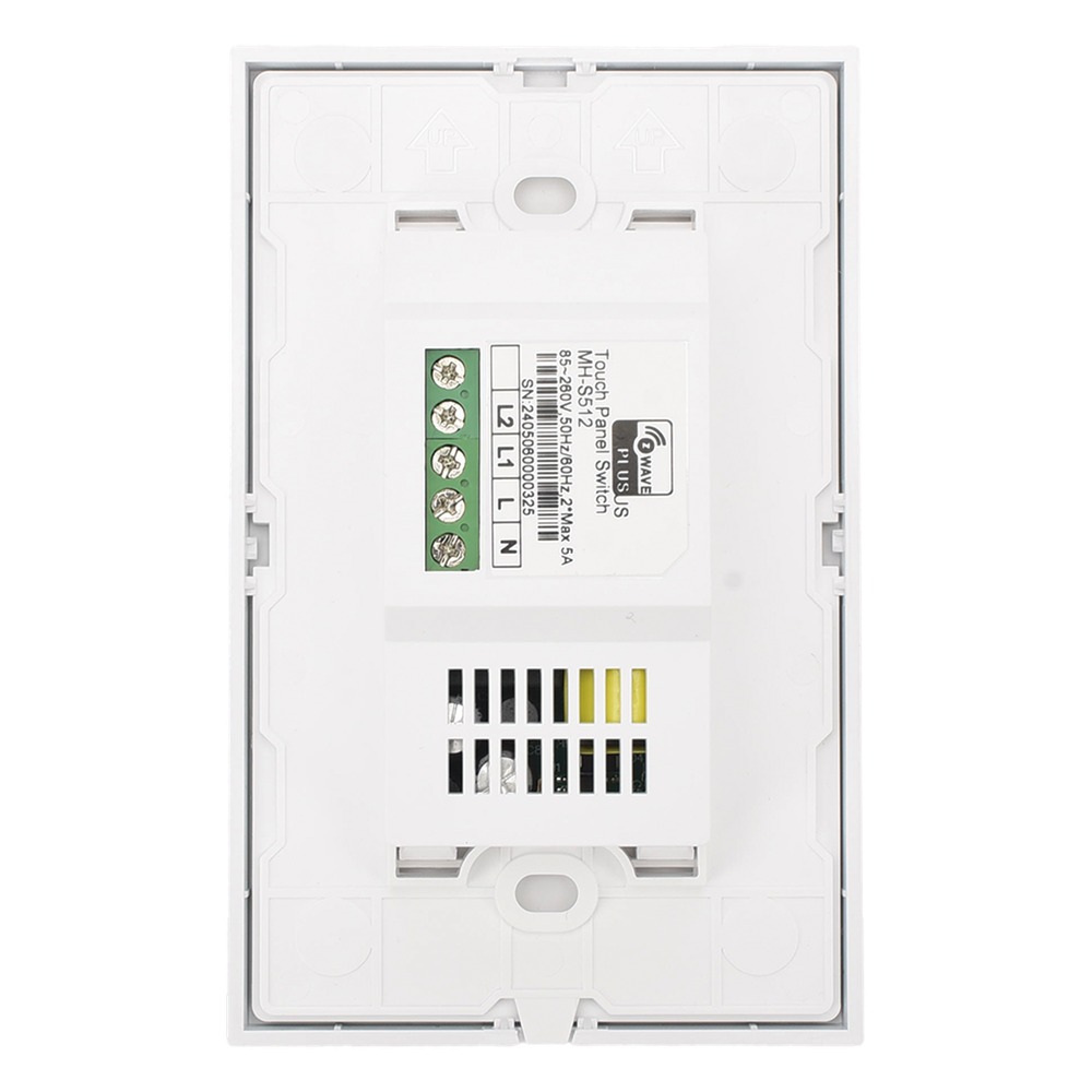 (ZWAVE) Interruptor On/Off panel táctil touch inalámbrico Zwave Plus 2 botones. Compatible con Hubitat HC8, Álula  M2M, otro