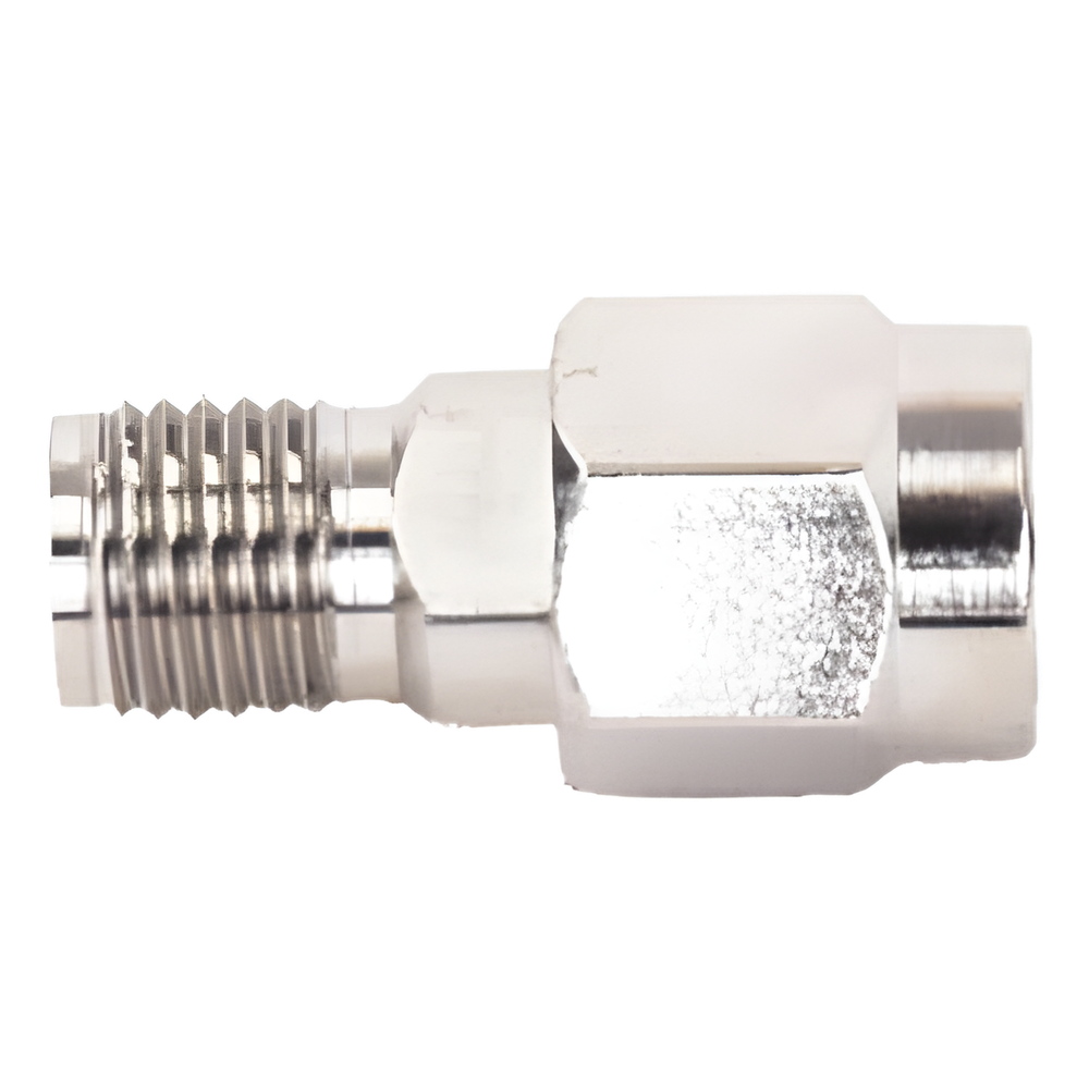 Adaptador en Línea de Conector SMA Macho Inverso a SMA Hembra, Níquel/ Oro/ Teflón.