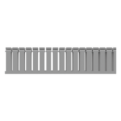 Canaleta Ranurada de PVC con Tapa, Tipo F, 108 mm de Ancho, 104.1 mm de Alto y 2 m de Largo, Color Gris