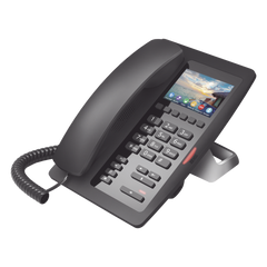 (H5W Color Negro)Teléfono IP WiFi para Hotelería, profesional de gama alta con pantalla LCD de 3.5 pulgadas a color, 6 teclas programables para servicio rápido (Hotline) PoE