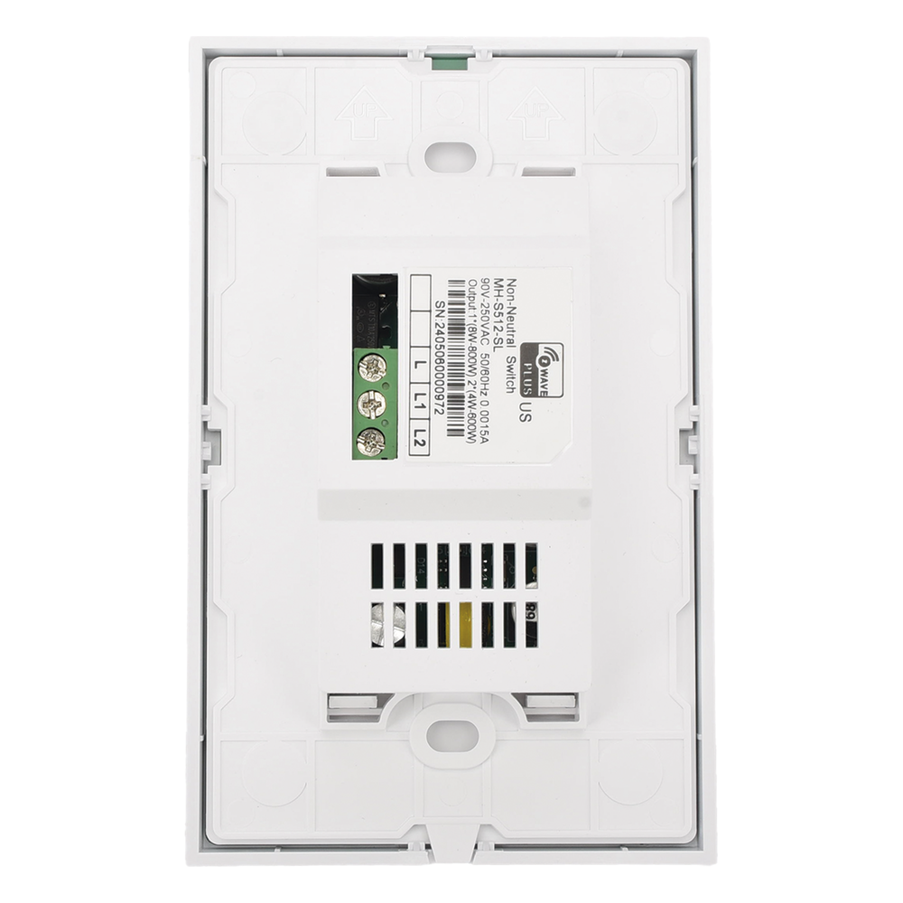 (ZWAVE) Interruptor On/Off panel táctil touch inalámbrico Zwave Plus 2 botones. No requiere cable neutro, Compatible con Hubitat HC8, Álula  M2M, otros