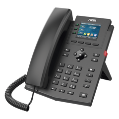 Teléfono IP empresarial para 4 líneas SIP con pantalla LCD de 2.4 pulgadas a color, Opus y conferencia de 3 vías, PoE.