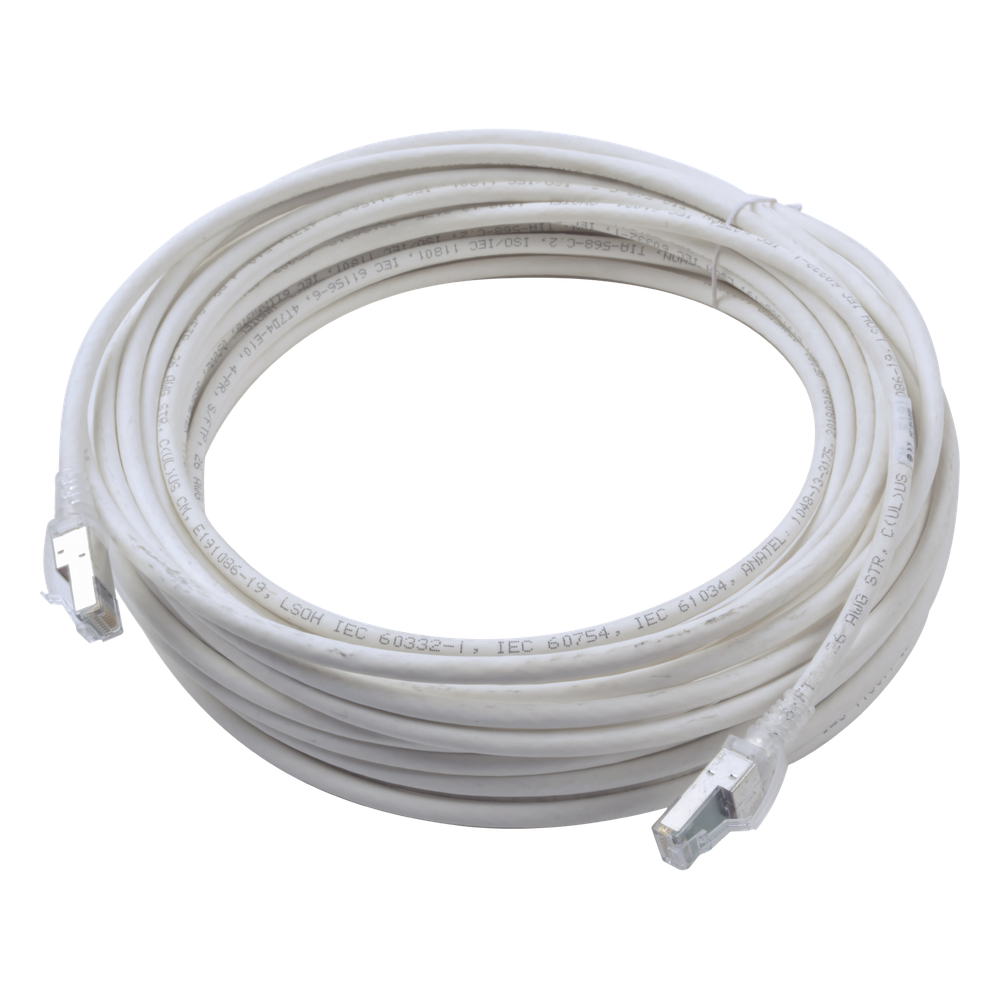 Patch Cord Z-MAX Cat6A S/FTP, CM/LS0H, 15.24 Metros (50 Pies), Color Blanco