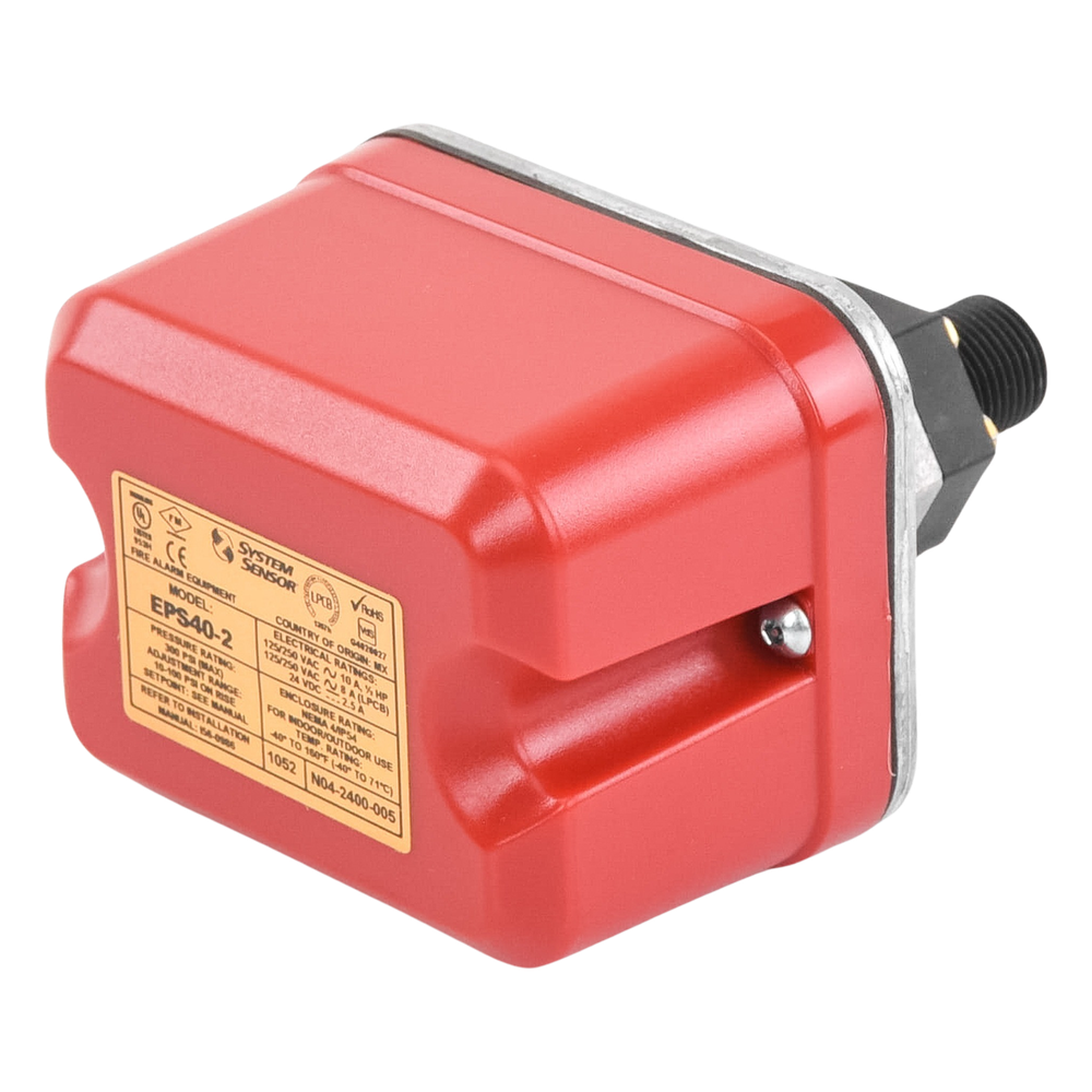 Interruptor de Supervisión de Presión de Agua, Respuesta Ajustable de 10 a 100 PSI, con Doble Relevador