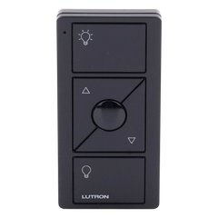 Control Pico inalámbrico de 3 botones con subir y bajar, iconos de luz, negro brillante, para sistemas Caseta Wireless, RadioRA 2, HomeWorks QS y Vive