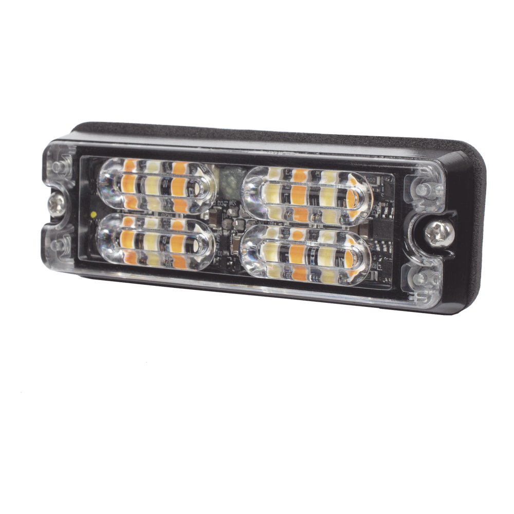 Luz Auxiliar de 16 LED, Ambar/Blanco, Lente Transparente