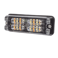 Luz Auxiliar de 16 LED, Ambar/Blanco, Lente Transparente