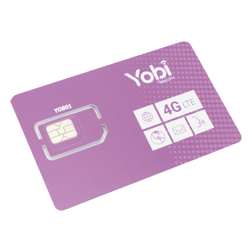 SIM Yobi para dispositivos móviles 3G/4G con recarga de 1GB cada mes durante 1 año de servicio (solo datos)