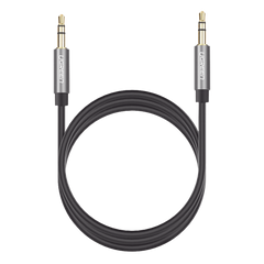 Cable Auxiliar 5 Metros / Conector 3.5mm a 3.5mm / Macho a Macho / Cubierta de TPE / Carcasa de Aluminio / Color Negro