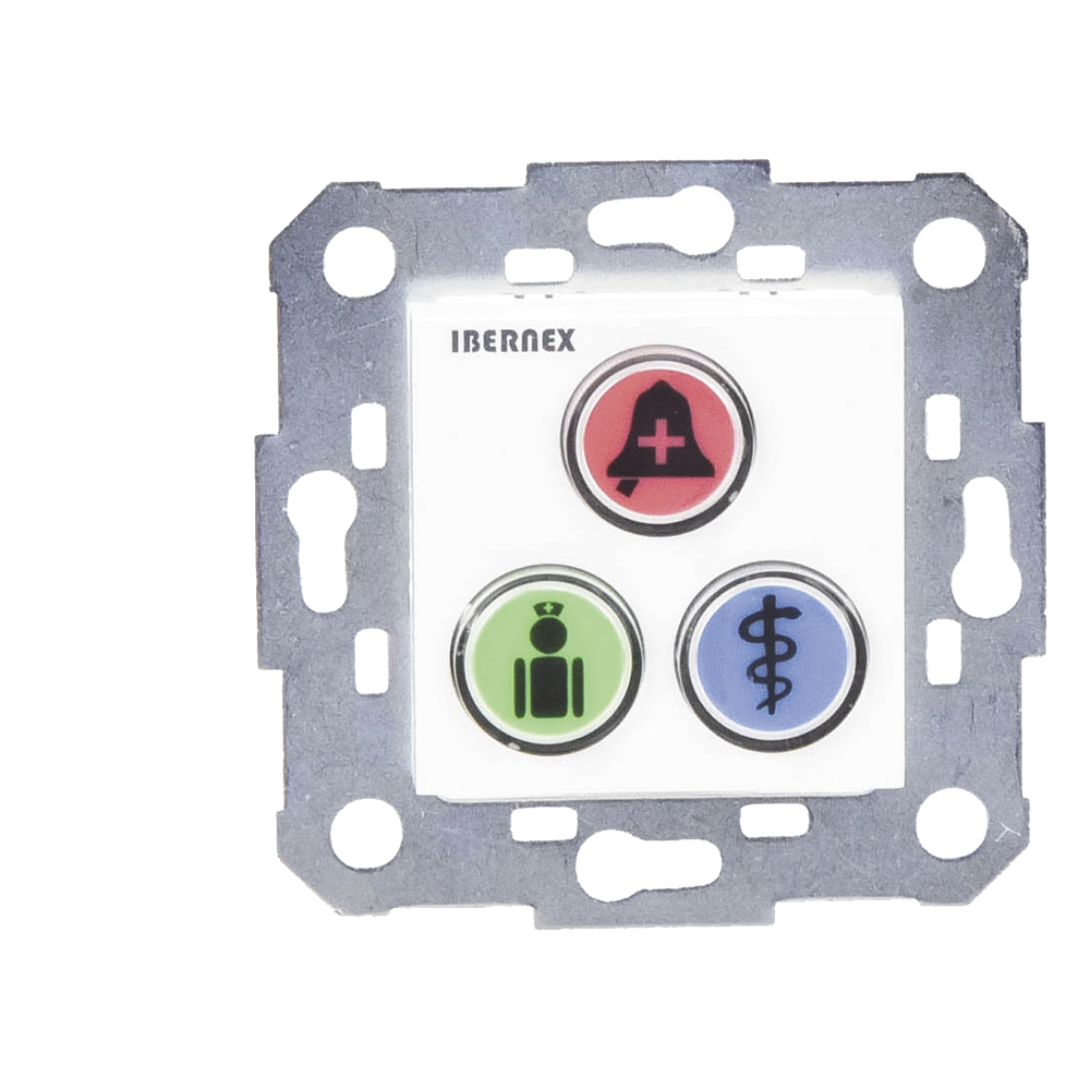 Modulo de 3 Botones iluminados para habitación de Hospital / Alarma / Cancelar y Código Azul / BUS RS485 / Compatible con NX0019/B, NX1021 Y NX0015