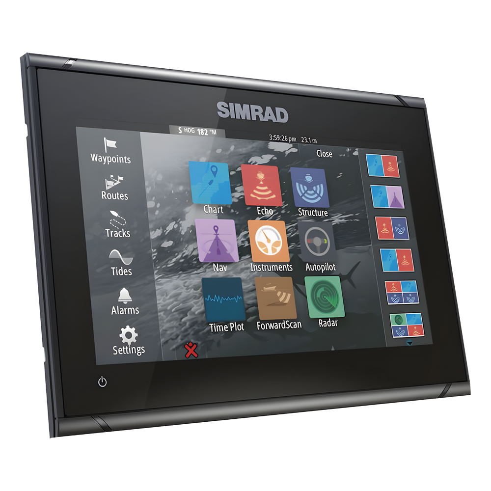 Plotter GPS GO9 XSE / Pantalla Táctil 9" / Compatible con Sonar y Radar / Conectividad Inalámbrica y NMEA 2000® / Integración con Piloto Automático y Sistemas de Sonido / Tecnología Active Imaging™ 3 en 1