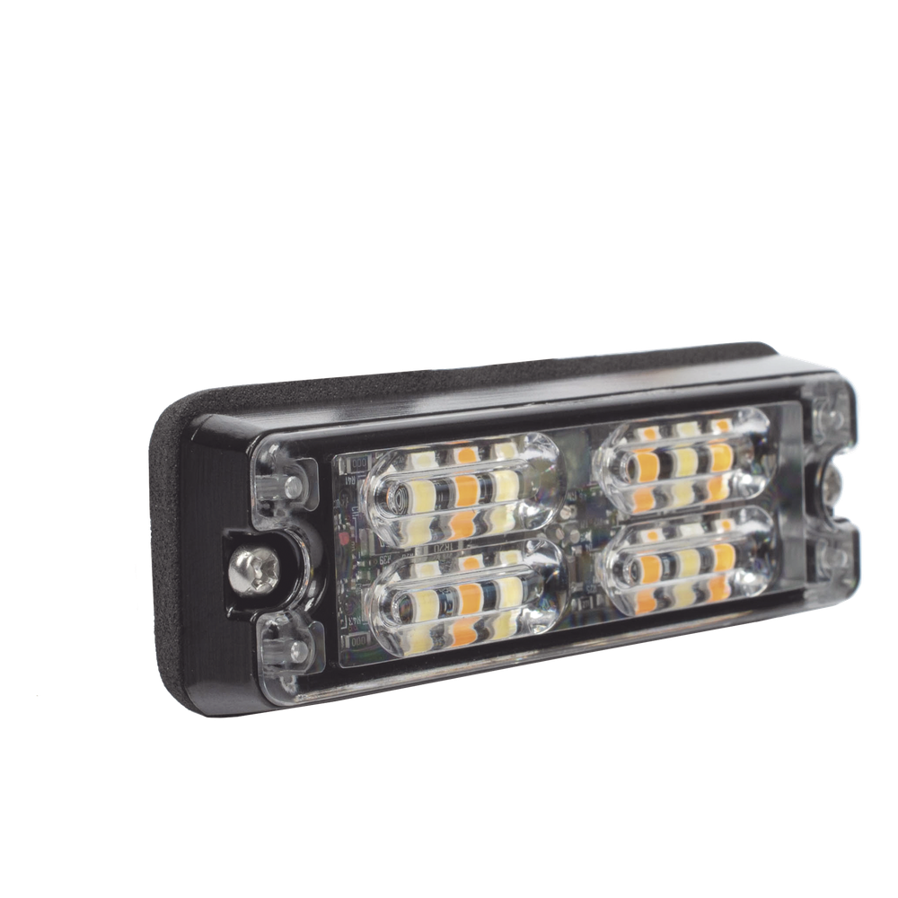 Luz Auxiliar de 16 LED, Ambar/Blanco, Lente Transparente