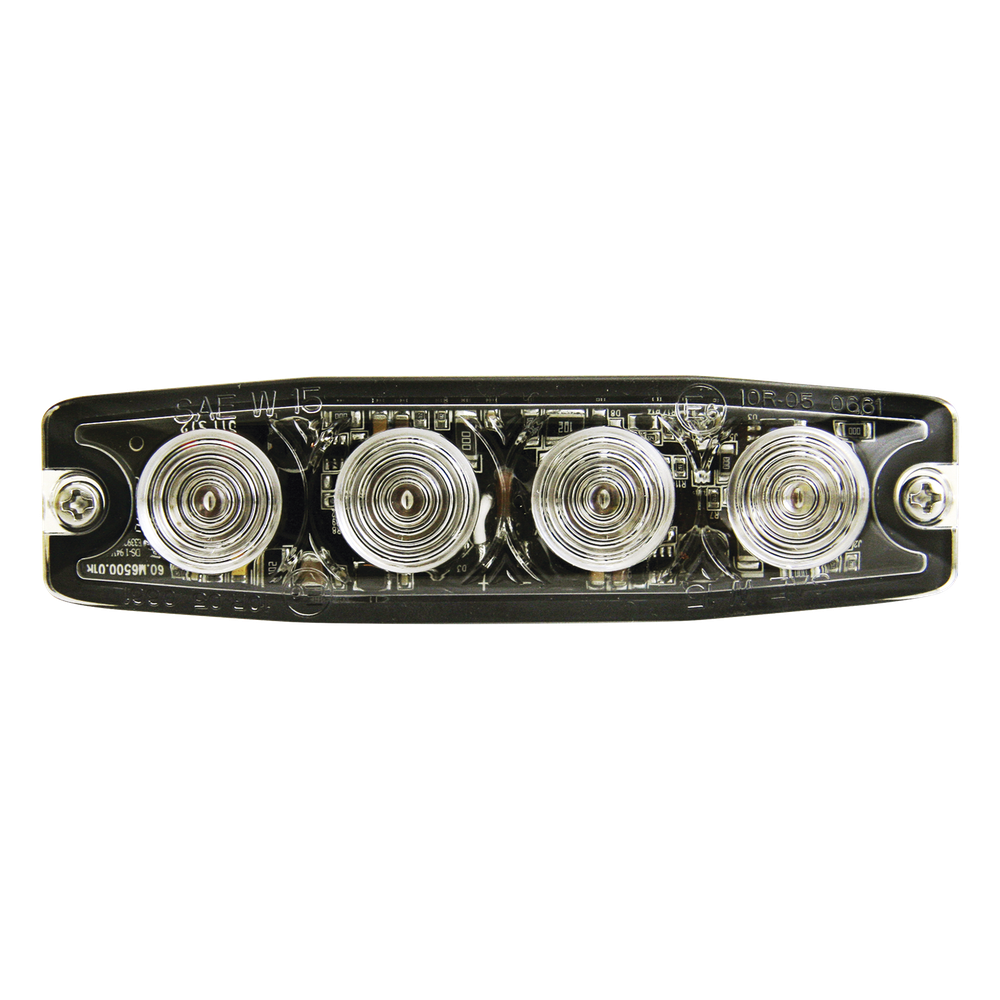 Luz Auxiliar de 4 LED, Ambar, Lente Transparente, SAE