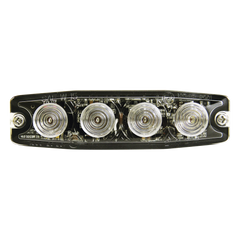 Luz Auxiliar de 4 LED, Ambar, Lente Transparente, SAE