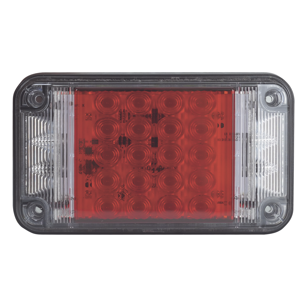 Luz de Advertencia de 7X4", Color Rojo, Con Luces de Trabajo, Ideal para Ambulancias