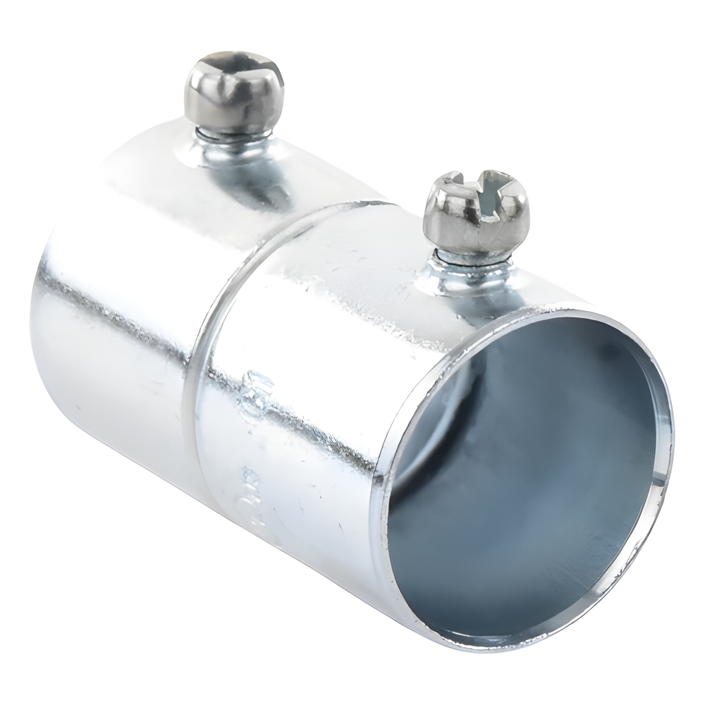 Cople 3/4" (19mm) Pared Delgada Con Tornillo (Tipo Americano) Galvanizado, Etiqueta Verde.