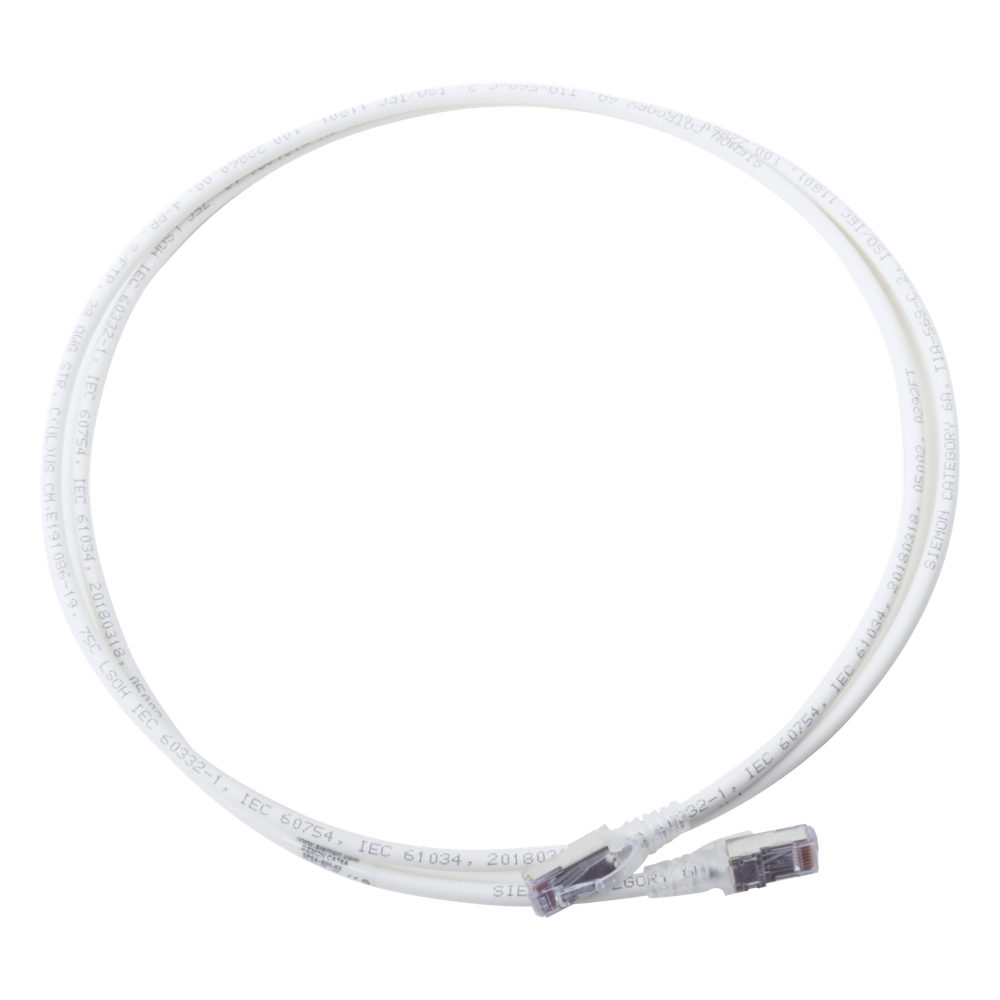 Patch Cord Skinny Cat6A Blindado S/FTP, 1.52 Metros (5 Pies), Diámetro Reducido 28 AWG, Color Blanco