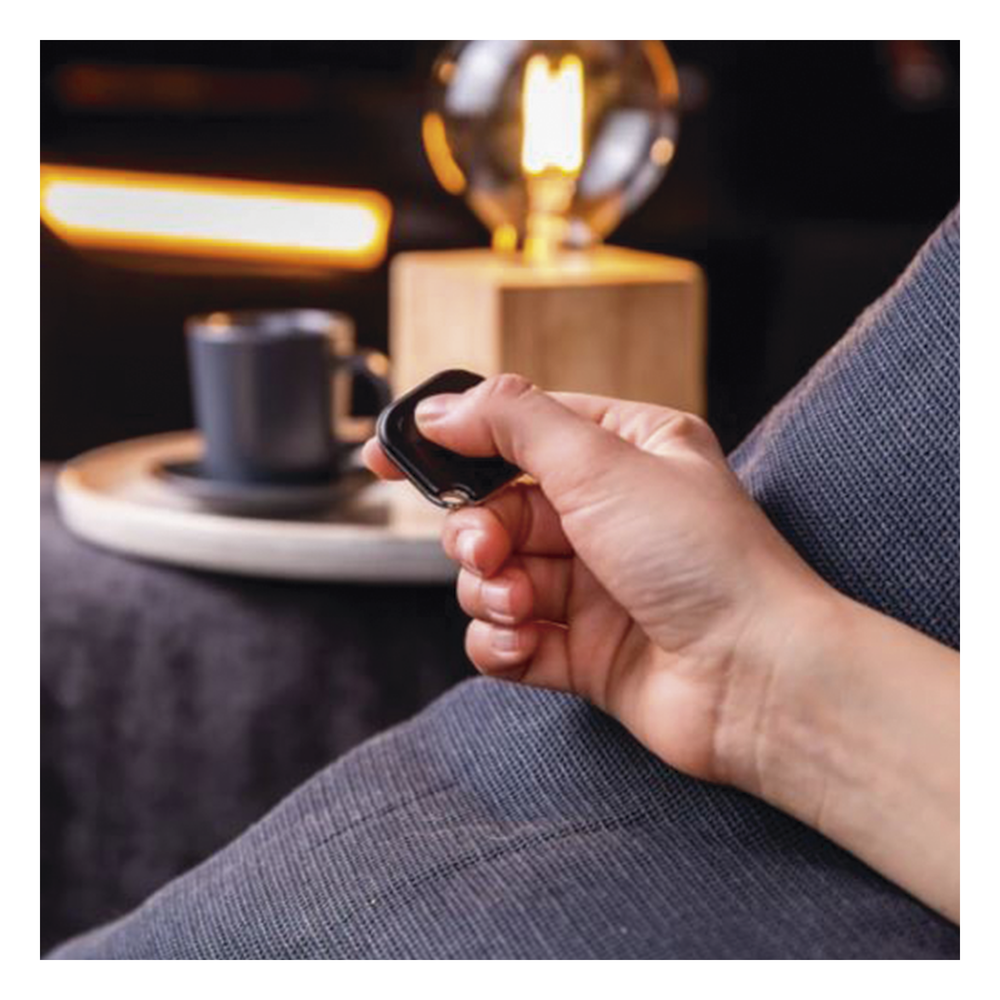 Botón Bluetooth Inalámbrico color Negro, programe escenas de Shelly y ejecútelas con uno o varios clic