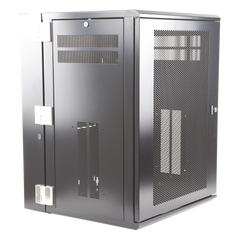 Gabinete PanZone de Montaje en Pared, de 19in, Puerta Ventilada, 18 UR, 635mm de Profundidad, Color Negro