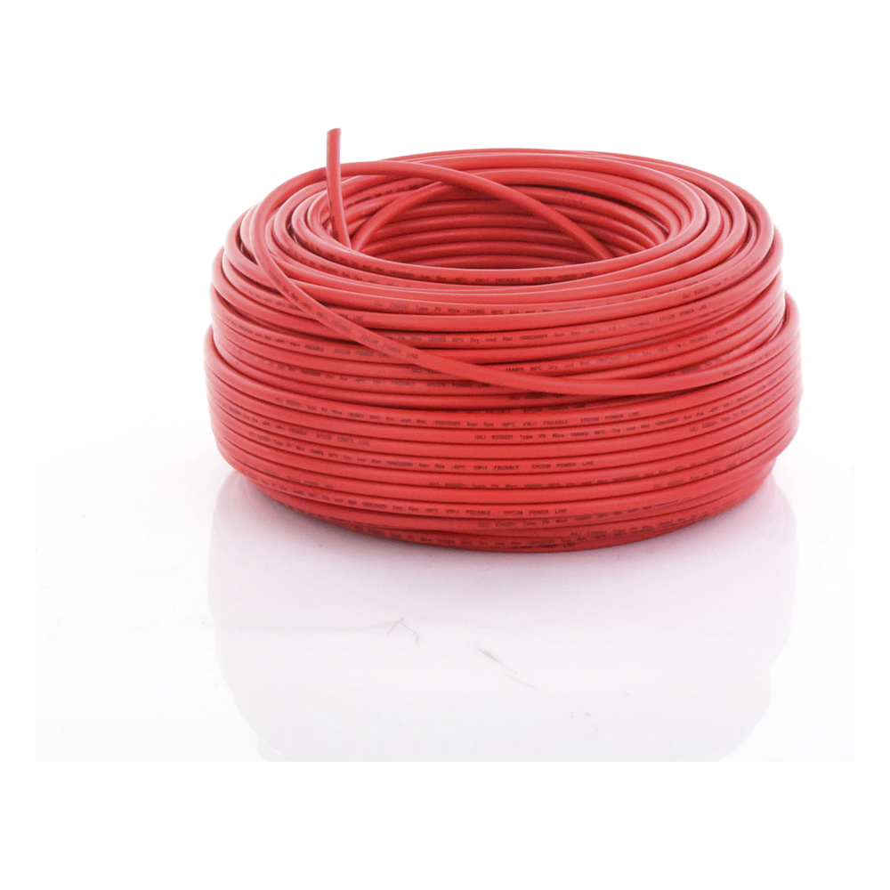 Cable Fotovoltaico Rojo / 6mm² (10AWG) / Material COBRE / 2000V / Rollo de 100 m