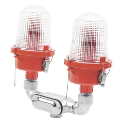 Lámpara de Obstrucción Roja Certificada/ Luz Fija Tipo L-810 Doble LED/ 120 - 240 Vca/ Luz Infraroja