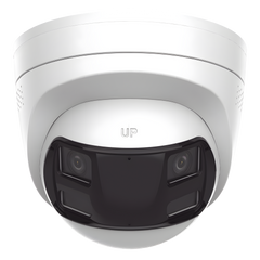 [Dual Light] Turret IP 6 Megapixel / Imagen Panorámica 180°/ PoE / Micrófono y Bocina Integrado / Exterior IP67 / Audio Bidireccional / Alarma Visual y Auditiva Integrada / Smart Supplement Light / Micro SD 512 GB