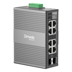 Switch Industrial Omada Easy Managed / 8 Puertos Gigabit (6× RJ45 + 2× RJ45/SFP Combo) / 16 Gbps Switching / -40°C a 75°C / Protección Rayos 6kV / Gestión Cloud / Montaje DIN Rail o Pared / IP40