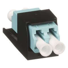 Módulo Acoplador LC Duplex, para Fibra Óptica Multimodo OM3/OM4, Tipo Mini-Com, Color Aqua