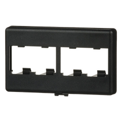 Placa de Mobiliario Modular Estándar, Salidas Para 4 Puertos Mini-Com, Color Negro
