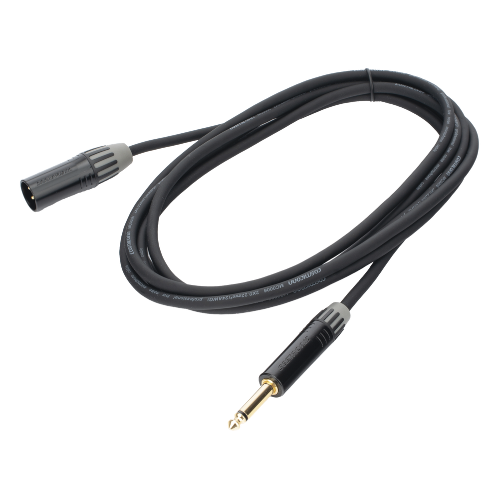 Cable de Audio | XLR 3 Polos Macho a Plug 1/4 in mono | Conector Seetronic Serie M SCMF3 - MP2X | Longitud 3m