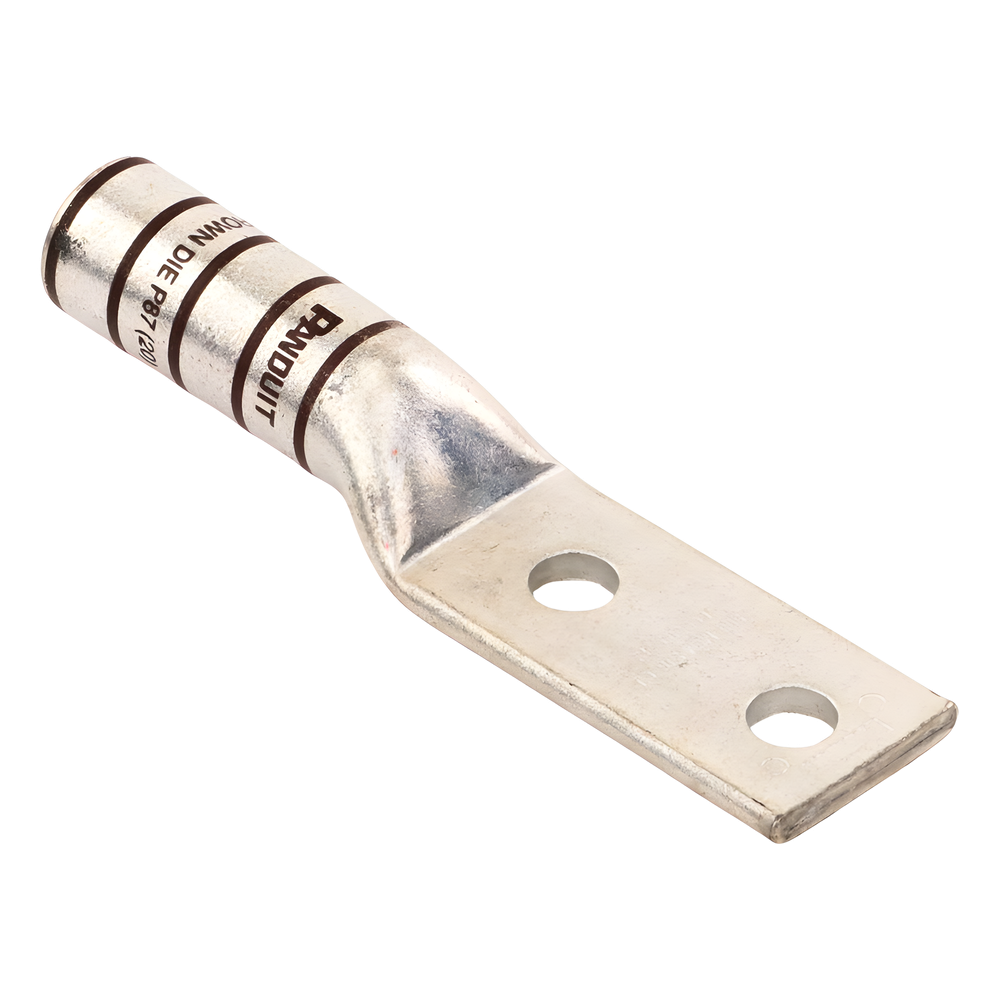 Zapata de compresión LCC500-12-6 para cal. 500 Kcmil, Doble barreno para tornillo prisionero de 1/2, Espaciado de orificios 44.5mm, 1 Pz
