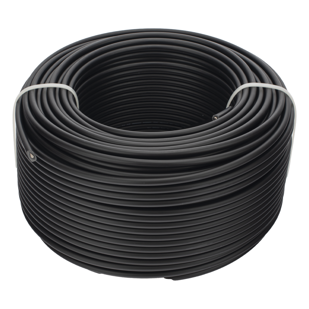 Cable Fotovoltaico Negro / Cobre Estañado / 6 mm² (10 AWG) / 2000V / Rollo de 100m / / UL 4703 y TUV